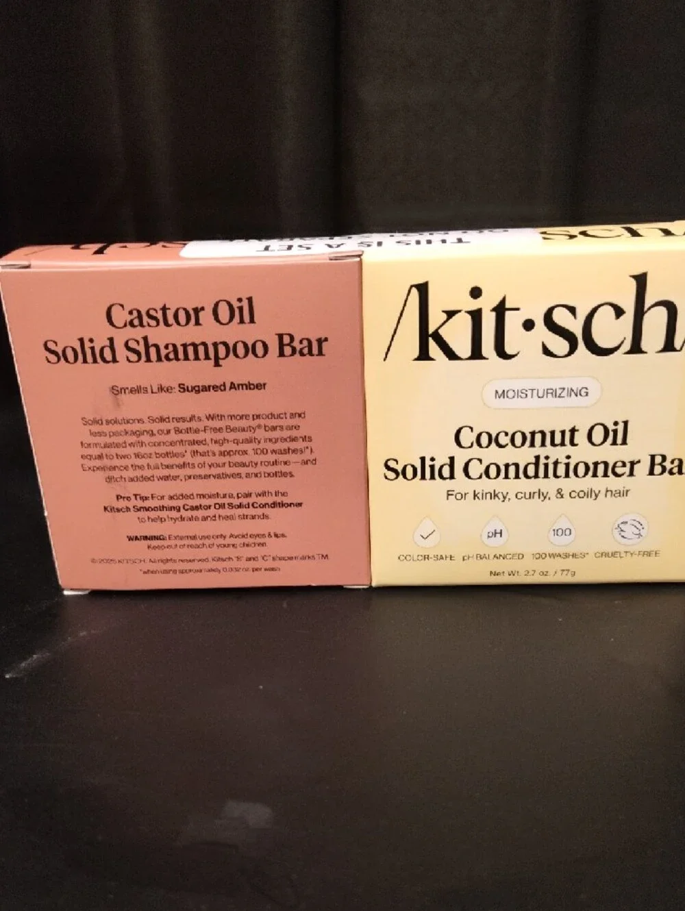 Kitsch Castor Oil Solid Shampoo Bar - Kitsch Coconut Oil Solid Conditioner Bar